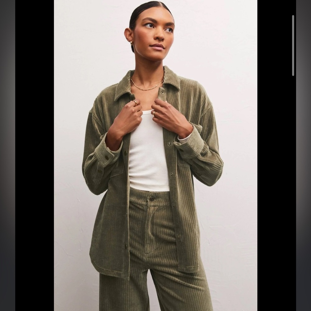 Z Supply Union Knit Cord Jacket - Kelp - L (matching set available!)